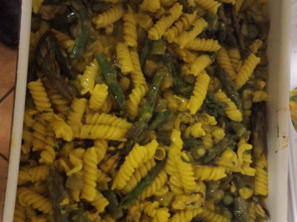 Fusilli risottati con asparagi cozze e zafferano
