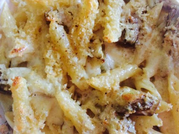 Pasta e carciofi gratinati