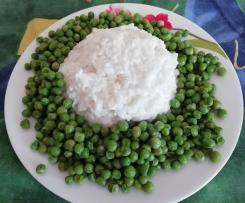 Riso ricotta e piselli per una persona