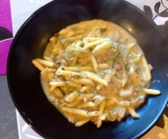 Pennette carciofi salsiccia e panna