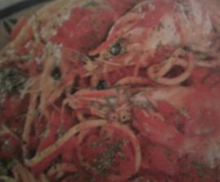 sugo con peperoni e gamberoni