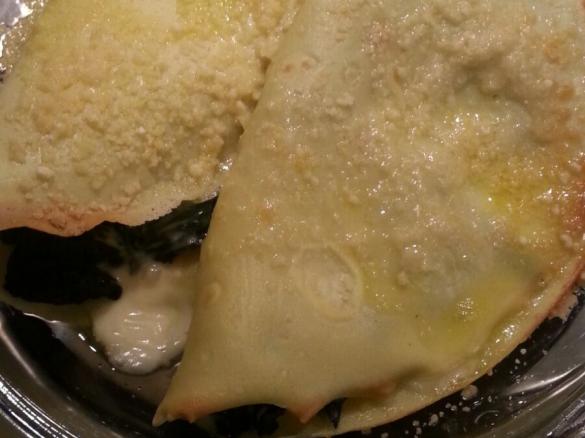 crespelle di grano saraceno con cavolo nero e taleggio