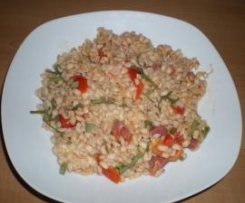 ORZO CON POMODORINI, SPECK E PECORINO