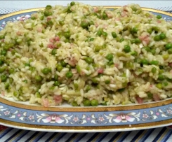 Risotto con piselli e prosciutto cotto di Praga