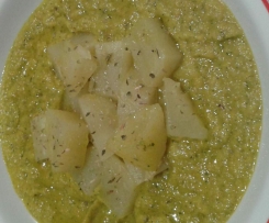 Patate su crema di zucchine e carote 