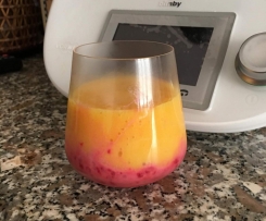 Double Smoothie-mango e lamponi con succo di arancia 