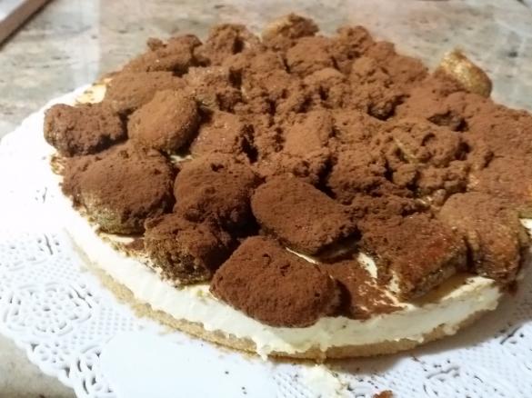 La mia cheesecake tiramisù con uova cotte